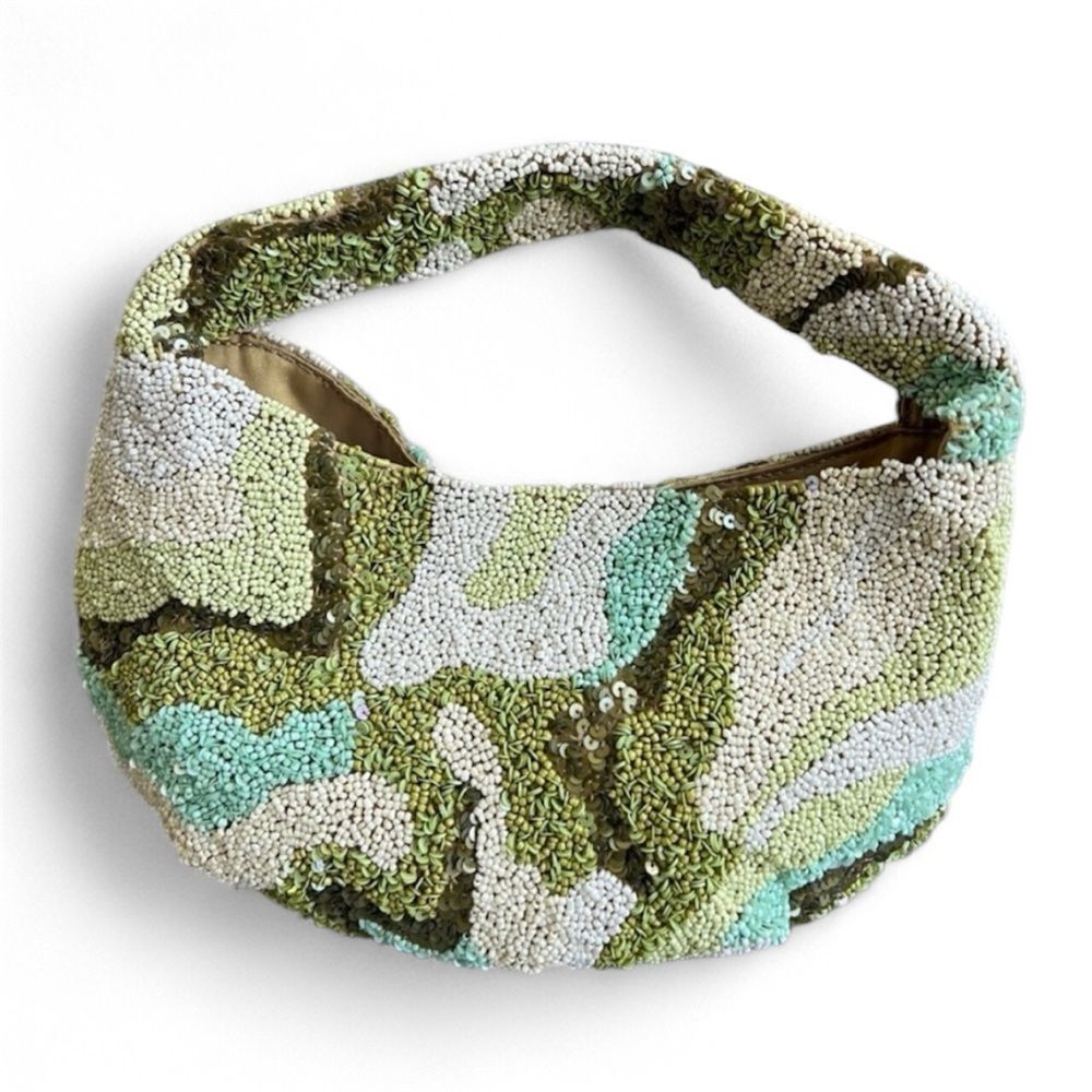 Viral Beaded Bag Green & Blue Handbag